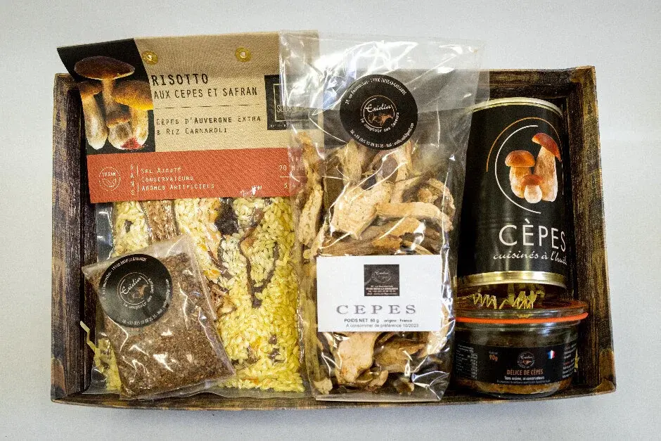 Coffret autour du cèpes safran